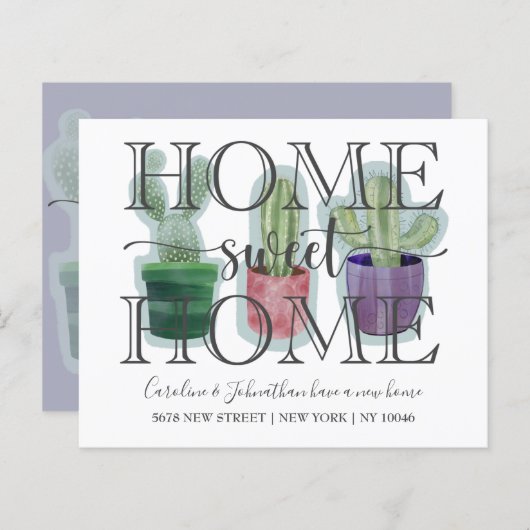 Budget Cactus Waterverf Nieuwe bekendmaking thuisb (Voorkant / Achterkant)