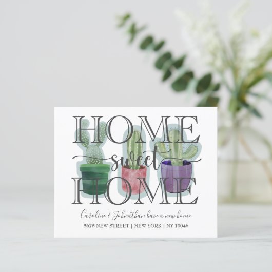 Budget Cactus Waterverf Nieuwe bekendmaking thuisb (Staand voorkant)