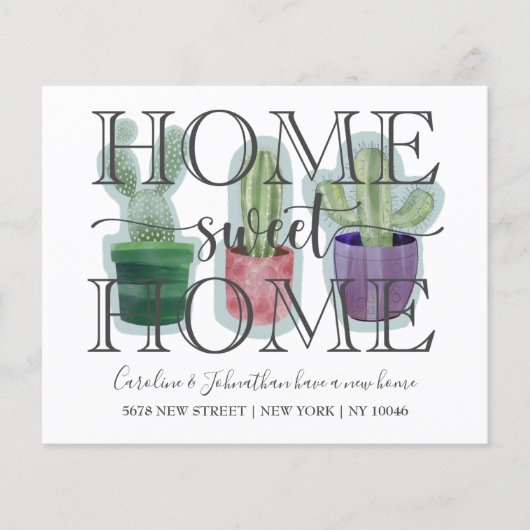 Budget Cactus Waterverf Nieuwe bekendmaking thuisb (Voorkant)