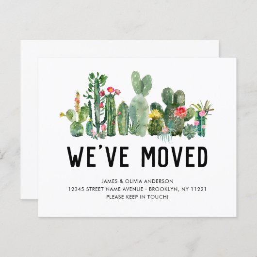 Budget Cactus We hebben de 'Home Moving Announceme (Voorkant / Achterkant)