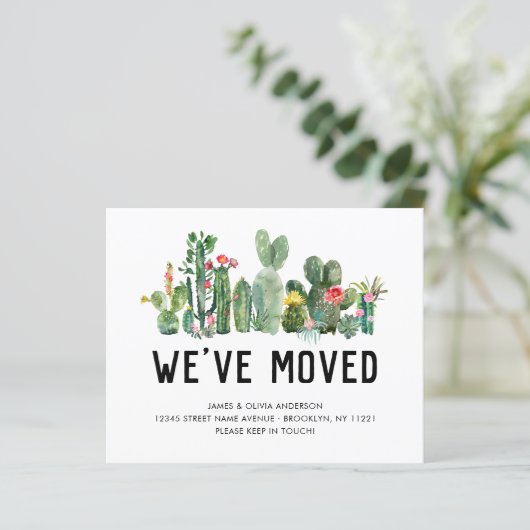 Budget Cactus We hebben de 'Home Moving Announceme (Staand voorkant)