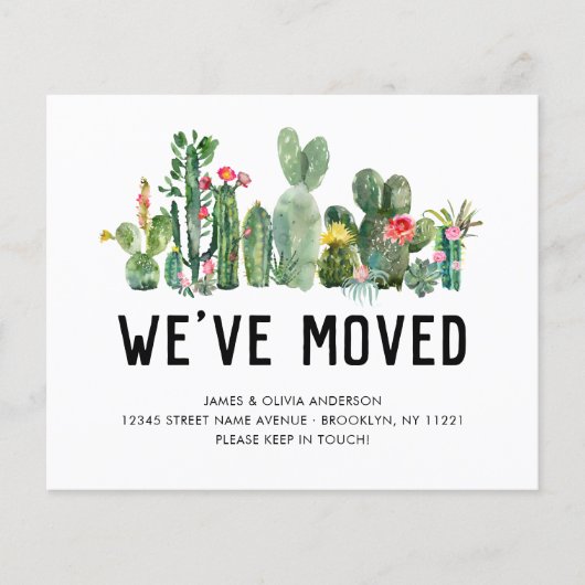 Budget Cactus We hebben de 'Home Moving Announceme (Voorkant)