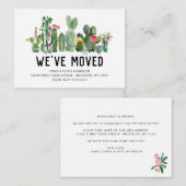 Budget Cactus We hebben de 'Home Moving Announceme Notitiekaartje (Voorkant / Achterkant)