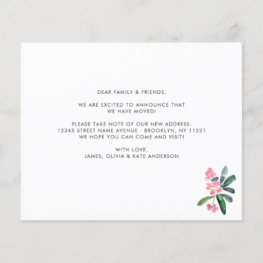 Budget Cactus We hebben nieuwe Home Moving Kaart v (Achterkant)