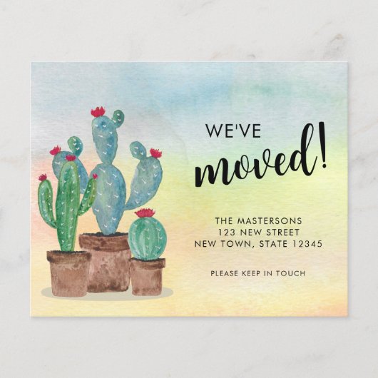 Budget Cactussen Bewegende Aankondiging Kaart (Voorkant)