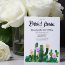 Budget Cactussen bloemen Bruids Fiesta uitnodiging