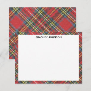 Budget Cadeau Klassiek Royal Stewart Tartan Plaid Notitiekaartje
