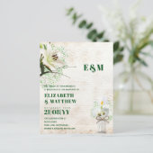 BUDGET Calla Lilies Chic Shabby Wedding Invite (Staand voorkant)