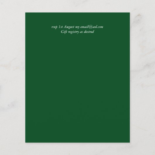 BUDGET Calla Lilies Chic Shabby Wedding Invite (Achterkant)