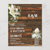 BUDGET Calla Lilies Chic Shabby Wedding Invite (Voorkant)