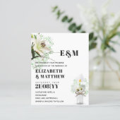 BUDGET Calla Lilies Chic Shabby Wedding Invite (Staand voorkant)