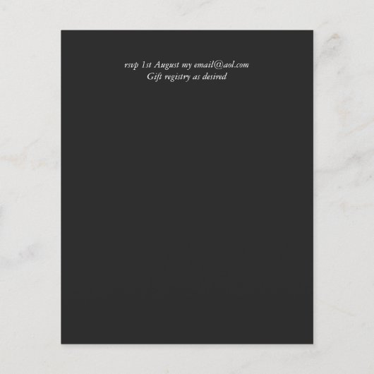 BUDGET Calla Lilies Chic Shabby Wedding Invite (Achterkant)