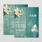 BUDGET Calla Lilies Chic Shabby Wedding Invite (Voorkant / Achterkant)