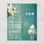 BUDGET Calla Lilies Chic Shabby Wedding Invite (Voorkant)