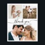 Budget Calligrafie Collage Weddenschap Bedankt Fly Flyer<br><div class="desc">Budget, Elegant, Boho Modern Wedding (3) Foto Collage Dank u Manuscript gepersonaliseerde betaalbare low budget flyer. Stijlvolle bruiloft bedankt je sjabloon met 3 foto's op de voorkant en 1 foto op de achterkant. ***GELIEVE OPMERKING TE MAKEN! *** BUDGET PAPIER/FLYER IS PAPIER THIN. GEEN ENVELOPEN OMVATTEN.*** UPGRADE HET PAPIER VOOR EEN...</div>