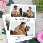 Budget Calligrafie Collage Weddenschap Bedankt Fly Flyer<br><div class="desc">Budget, Elegant, Boho Modern Wedding (3) Foto Collage "Love & Bedankt" Het Manuscript personaliseerde betaalbaar goedkoop bruiloft met laag budget. Dank u wel. Stijlvolle bruiloft bedankt je sjabloon met 3 foto's op de voorkant en 1 foto op de achterkant. ***GELIEVE OPMERKING TE MAKEN! *** BUDGET PAPIER/FLYER IS PAPIER THIN. GEEN...</div>