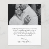 Budget Calligrafie Scriptbruiloft Foto Dank u (Achterkant)