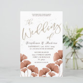 Budget Calligrafie Terracotta Loof Bruiloft (Staand voorkant)