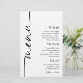 Budget Calligraphy Minimalist Wedding Menu (Staand voorkant)