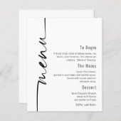 Budget Calligraphy Minimalist Wedding Menu (Voorkant / Achterkant)