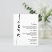 Budget Calligraphy Minimalist Wedding Menu (Staand voorkant)