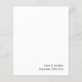 Budget Calligraphy Minimalist Wedding Menu (Achterkant)