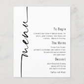 Budget Calligraphy Minimalist Wedding Menu (Voorkant)