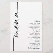 Budget Calligraphy Moderne Wedding Menu (Voorkant)
