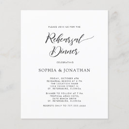 Budget Calligraphy Wedding Rehearsal Dinner Invite