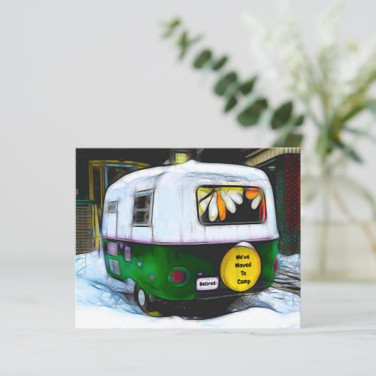 Budget Camper Retro in ruste  beweging (Staand voorkant)