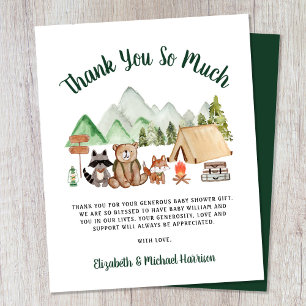 Budget Camping Woodland Baby shower Dank u