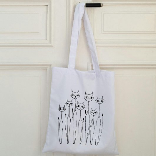 Budget Canvas tas (Handgetekende katten)