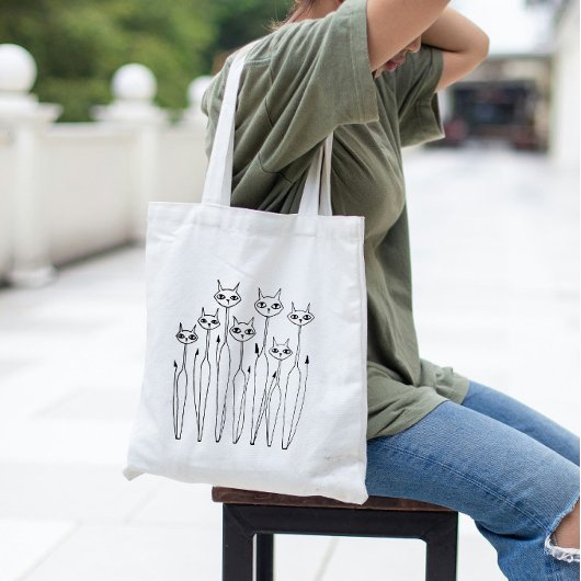 Budget Canvas tas (Handgetekende katten)