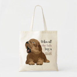 Budget Canvas tas "Hug a dog"