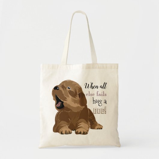 Budget Canvas tas "Hug a dog" (Voorkant)
