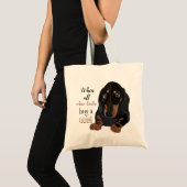 Budget Canvas tas "Hug a dog" Dachshund (Voorkant (product))