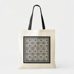 Budget Canvas tas Zwart Wit Welsh Tapestry Pattern