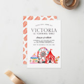 Budget Carnival Circus Festival Party Kind Birthda Notitiekaartje (Voorkant / Achterkant in situ)