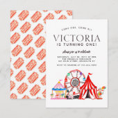 Budget Carnival Circus Festival Party Kind Birthda Notitiekaartje (Voorkant / Achterkant)