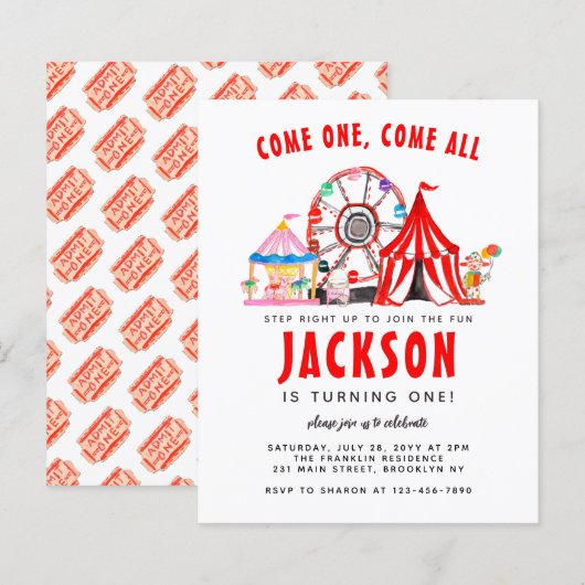 Budget Carnival Circus komt de hele dag voor (Voorkant / Achterkant)