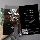 Budget casual trouwfoto QR RSVP uitnodiging