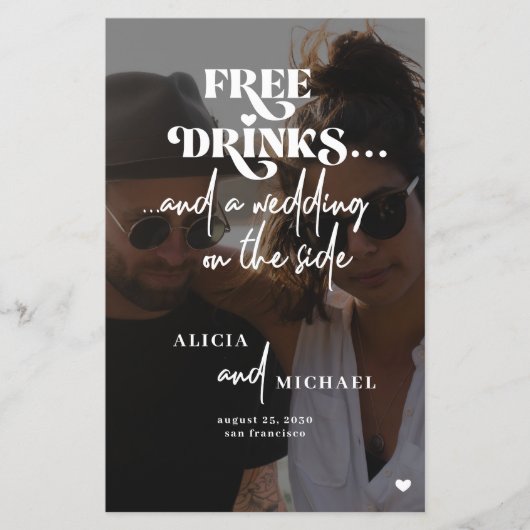 Budget casual trouwfoto QR save the date (Voorkant)