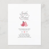 Budget Cat Bride en Groom Coral Wedding Invites (Voorkant)