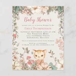 Budget  Cat Girl Baby shower Uitnodigen