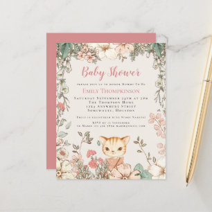 Budget  Cat Girl Baby shower Uitnodigen