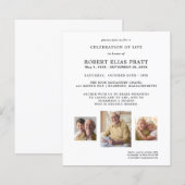 Budget Celebration of Life 3 Photo Invitation (Voorkant / Achterkant)