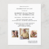 Budget Celebration of Life 3 Photo Invitation (Voorkant)