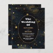 Budget Celestial Crescent Moon Gouden Bruiloft (Voorkant / Achterkant)