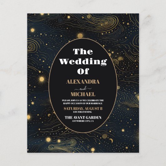 Budget Celestial Crescent Moon Gouden Bruiloft (Voorkant)