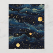 Budget Celestial Midnight Blue Stars Maan Bruiloft (Achterkant)